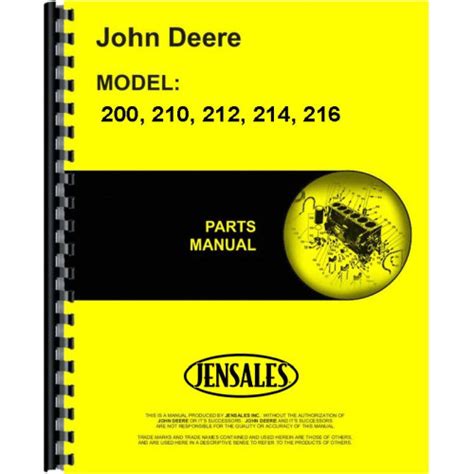 john deere 210 parts manual